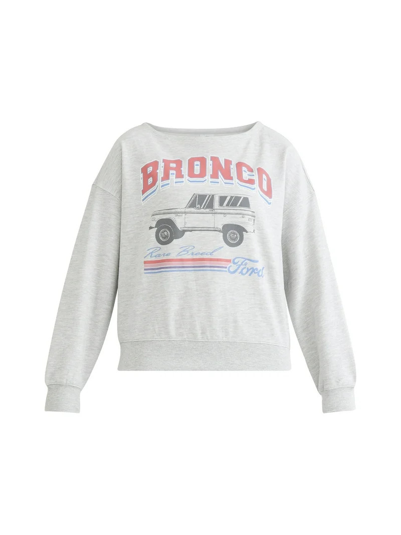 Ford Bronco Women's Graphic French Terry Sweatshirt with Long Sleeves, Sizes XXS-XXL | Walmart (US)