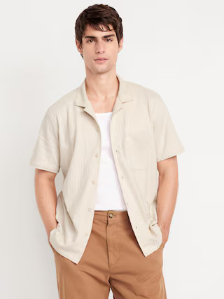 Short-Sleeve Seersucker Camp Shirt | Old Navy (US)