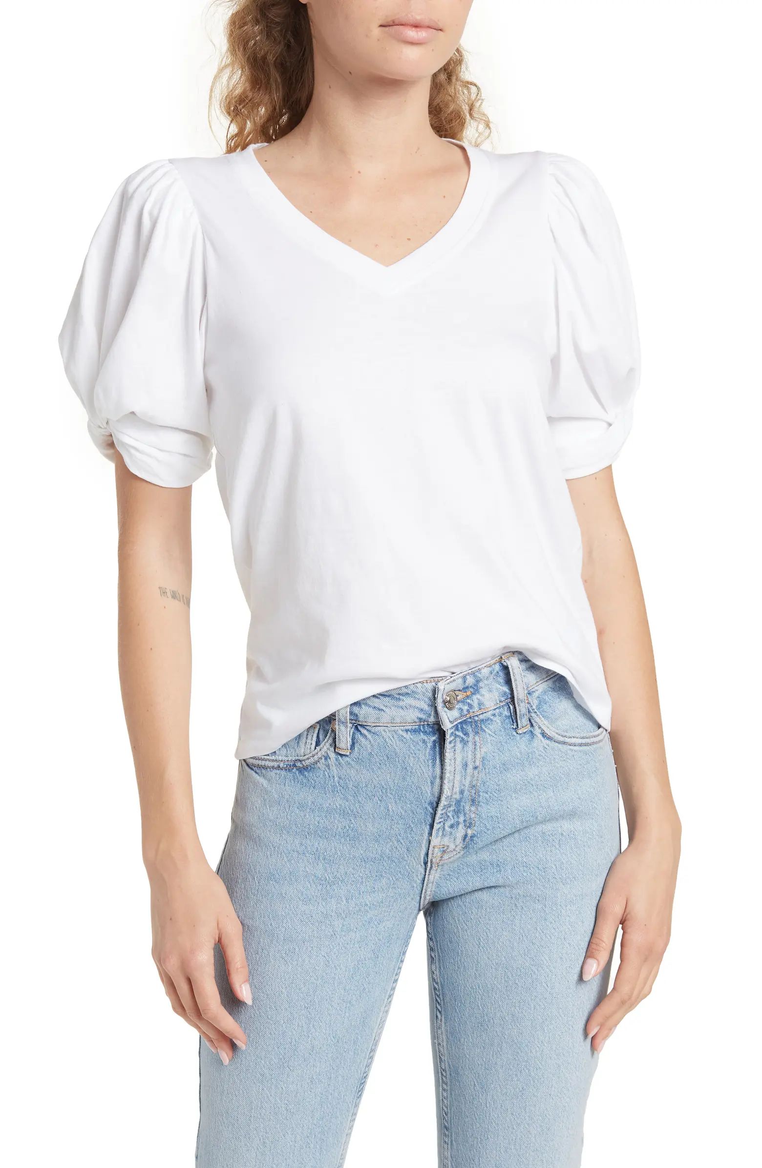 Avec Les Filles V-Neck Puff Sleeve T-Shirt | Nordstromrack | Nordstrom Rack