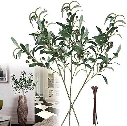 Artificial Plants Greenery Olive Branches Stems Fake Plants Green Leaves Fruits Branch Leaves for... | Amazon (US)