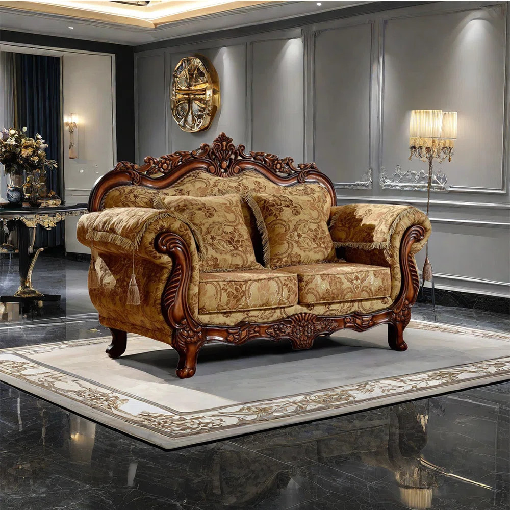 European-style Living Room Carved Sofa. 73.2'' Upholstered Sofa | Wayfair North America