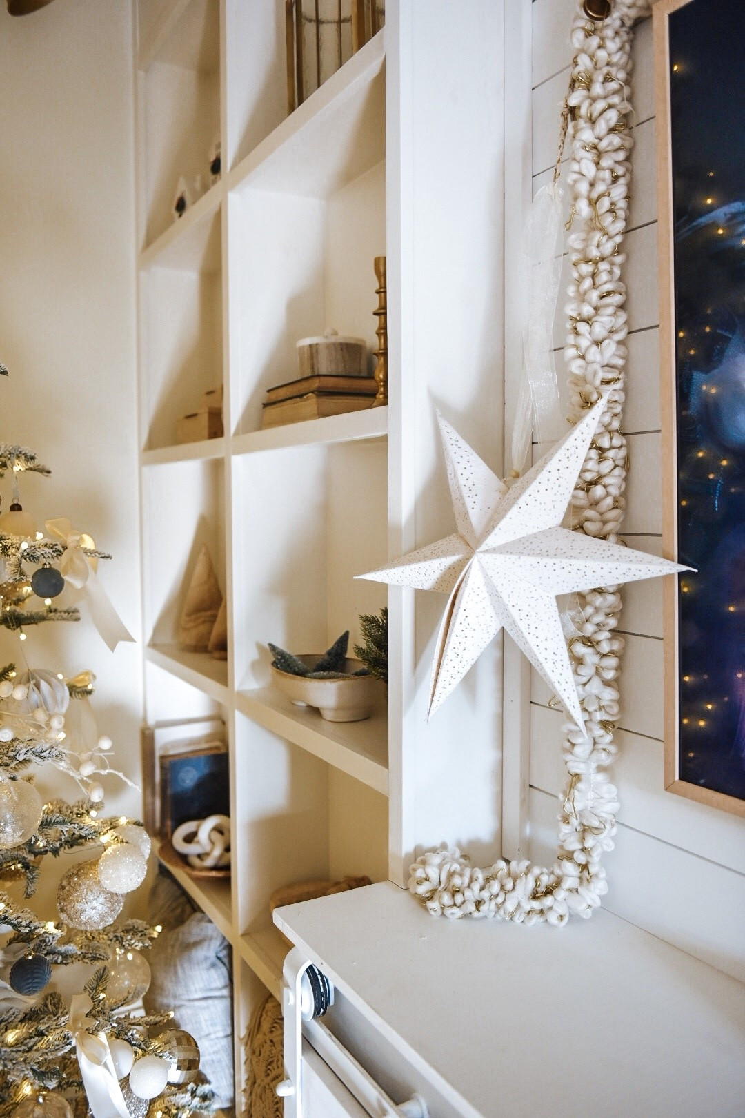White paper star lanterns for Christmas decor 