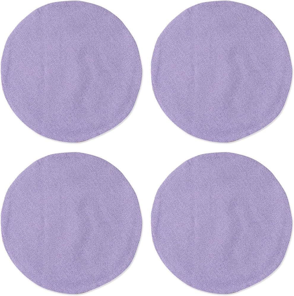 Set of 4 Round Placemat 15 Inch Soft Linen eco-Friendly Fabric Handcrafted Machine Washable Indoo... | Amazon (US)