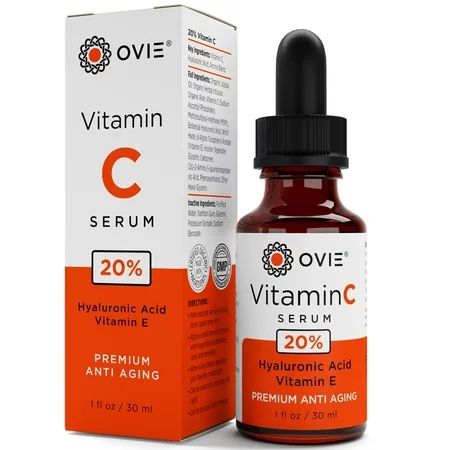 Organic Vitamin C Serum for Face 20% with Hyaluronic Acid, Vitamin E and Amino, 1 fl oz - Anti Ag... | Walmart (US)