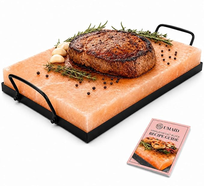 UMAID Himalayan Salt Block Cooking Plate 12x8x1.5 – Food Grade Pink Himalayan Salt Stone for Co... | Amazon (US)