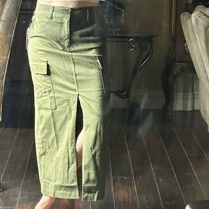 Cargo long maxi skirt with slit in front casual indie boho bodycon classic | Poshmark