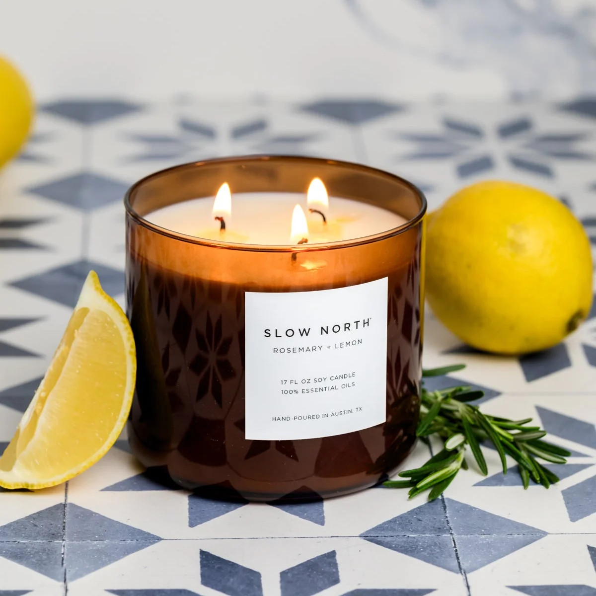 Rosemary + Lemon - Signature 3-Wick Candle | Slow North