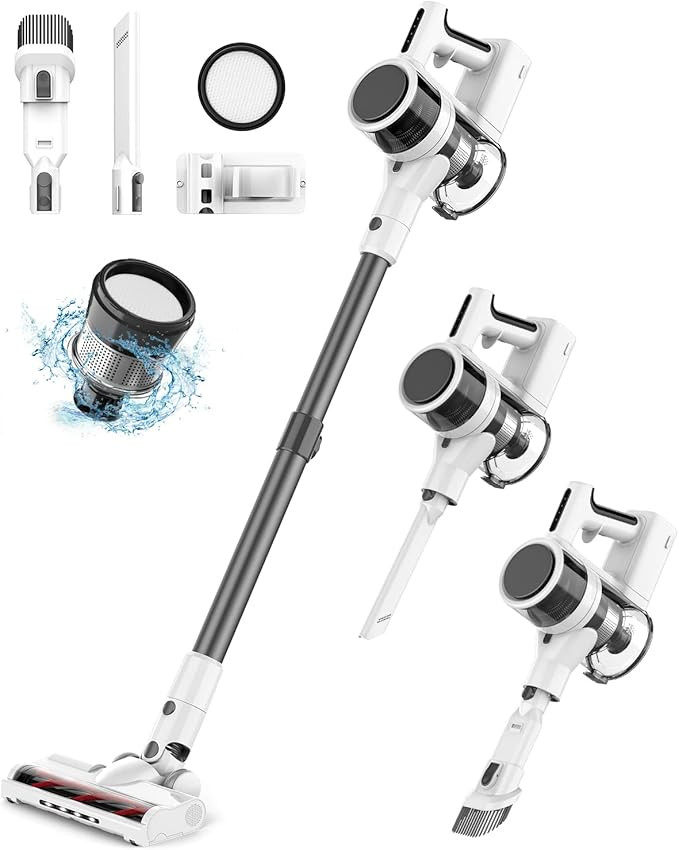 Fykee Cordless Vacuum Cleaner, 80,000 PRM Vacuum Cleaner with Large Capacity Detachable Battery &... | Amazon (US)