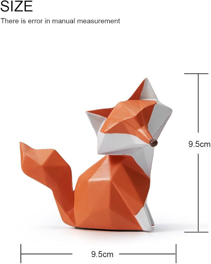 HAUCOZE Fox Figurine Gifts Geometric Sculpture Decor Animal Gifts Statue Polyresin Arts 4.0 inch | Amazon (US)