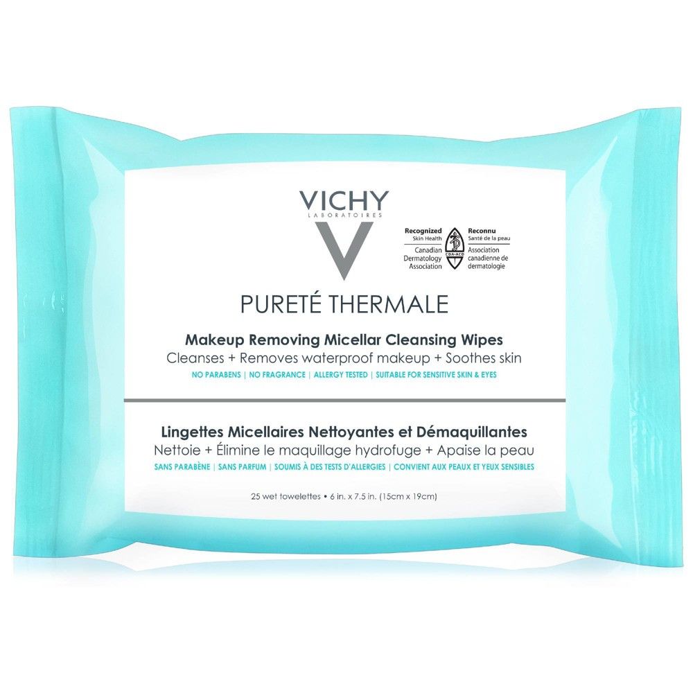 Vichy Pureté Thermale 3-in-1 Micellar Cleansing Make-Up Remover Wipes - Unscented - 25ct | Target