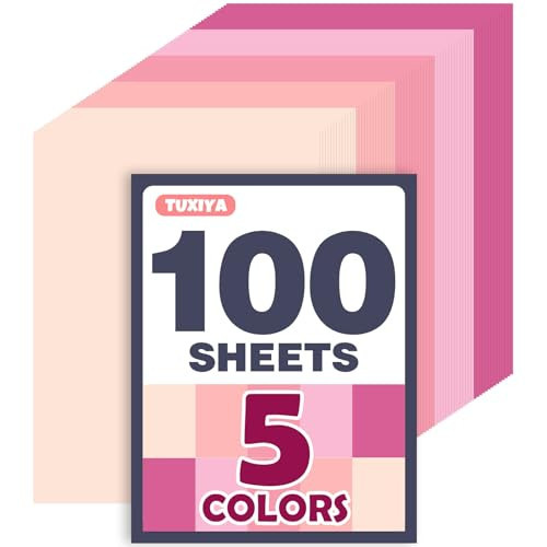 100 Sheets 8.5" x 11" Colored Cardstock, 5 Assorted Pink Shades of 180GSM/65LB Construction Paper, Pink Cardstock Printer paper for Card Making, DIY Crafts, School Supplies, Party Decorations | Amazon (US)