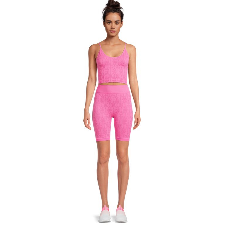 No Boundaries Juniors Seamless Jacquard Tank Top and Bike Shorts Set, 2-Piece - Walmart.com | Walmart (US)