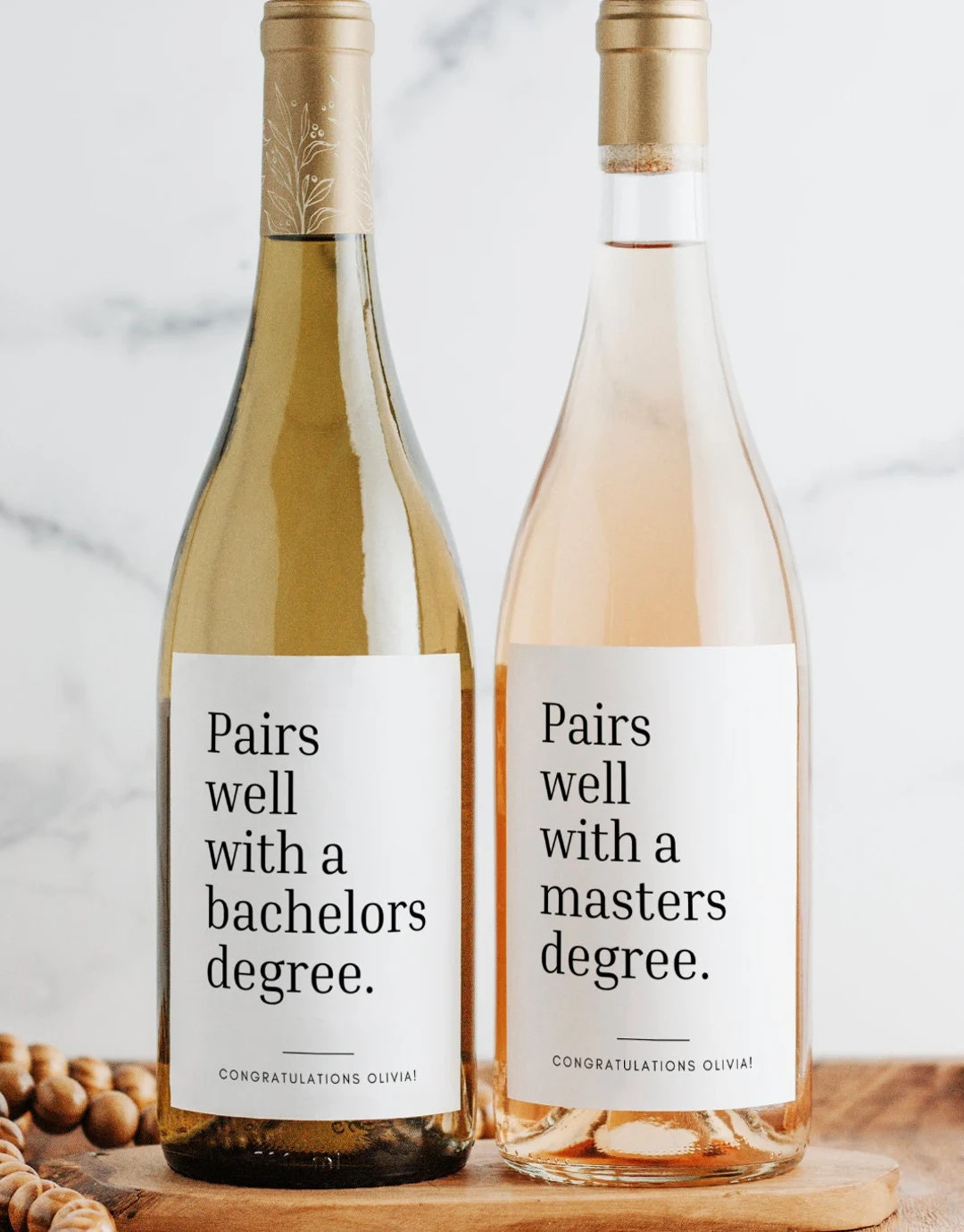 Pairs Well With Bachelors Masters Phd Wine Label | 3.75x4.75 Inch Printed Matte Label | Graduatio... | Etsy (US)