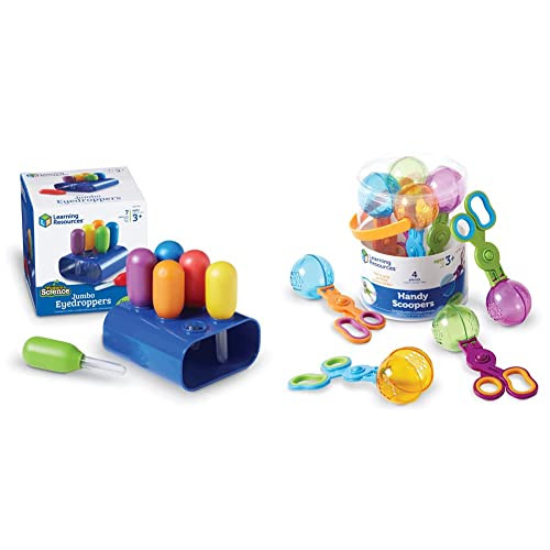 Learning Resources Jumbo Colorful Eyedroppers - Set of 6 with Stand, Ages 3+ Science Class Tools & Handy Scoopers - 4 Pieces | Amazon (US)