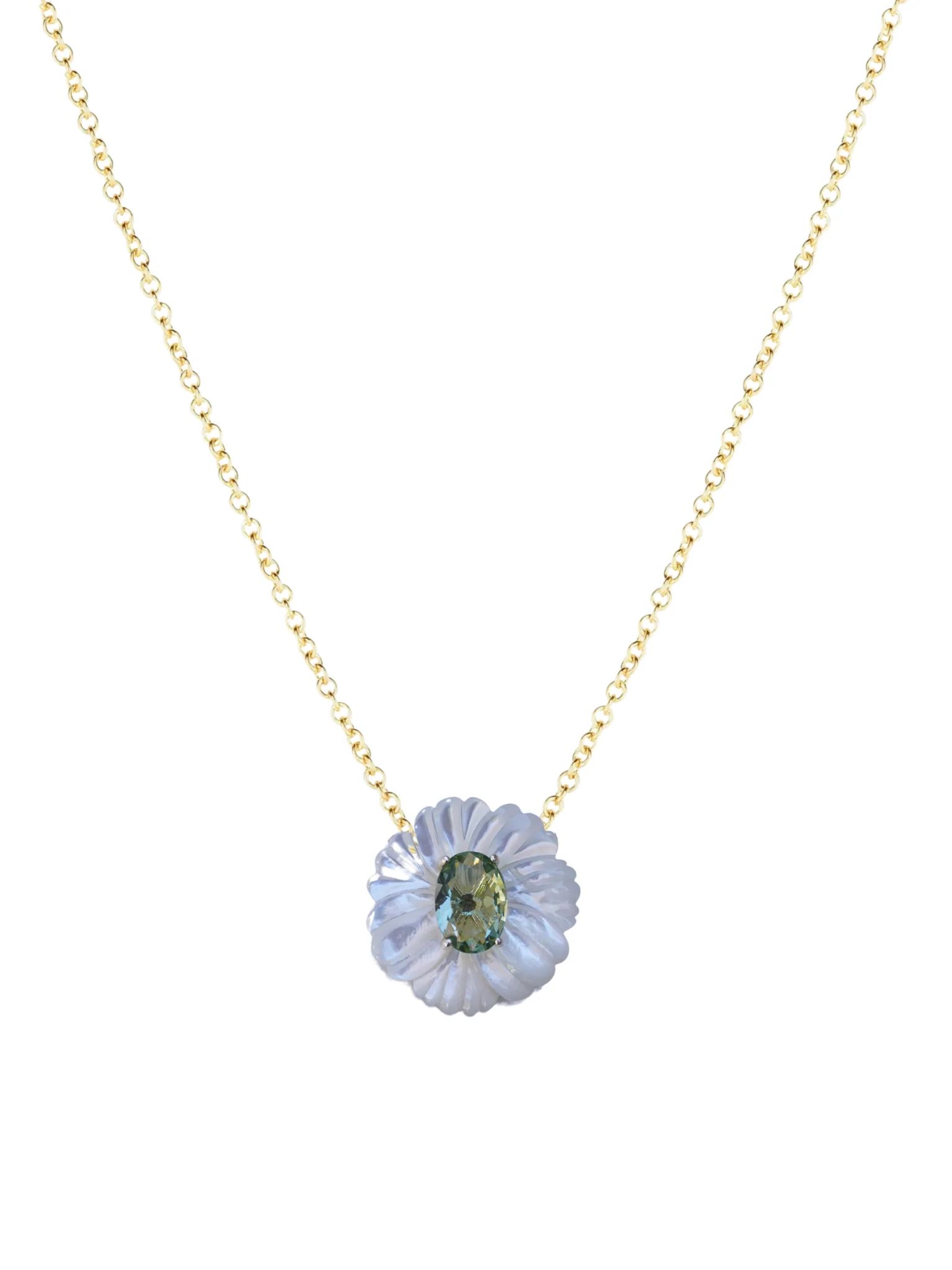 Mother of Pearl + Sage Necklace | Nicola Bathie Jewelry