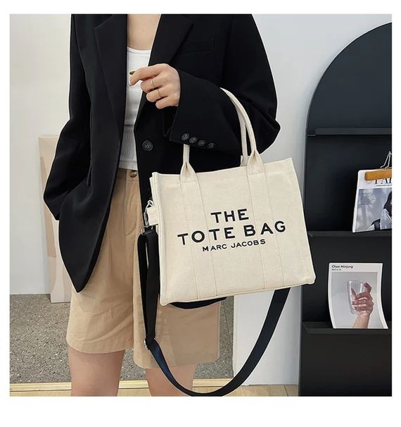 Marc Jacobs Tote Bag, The Tote Bag, Canvas Tote Bag, Inspired Tote Bags, Women Casual Handbag Sho... | Etsy (US)