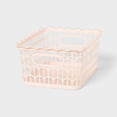Wave Scallop Decorative Basket Small Pink - Brightroom™ | Target