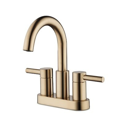 allen + roth Harlow Brushed Bronze 2-Handle 4-in centerset WaterSense Bathroom Sink Faucet with D... | Lowe's
