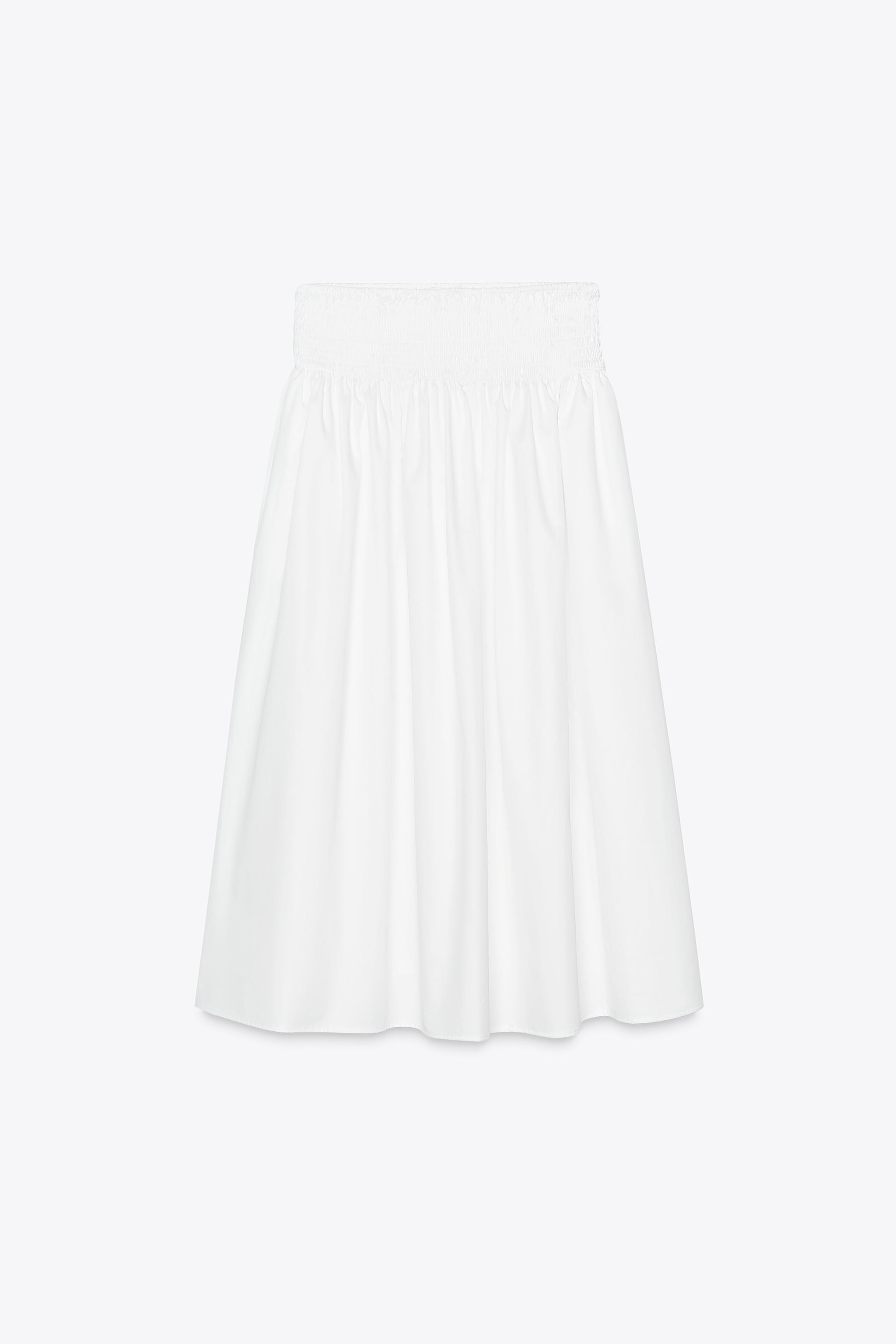 POPLIN MIDI SKIRT | Zara US