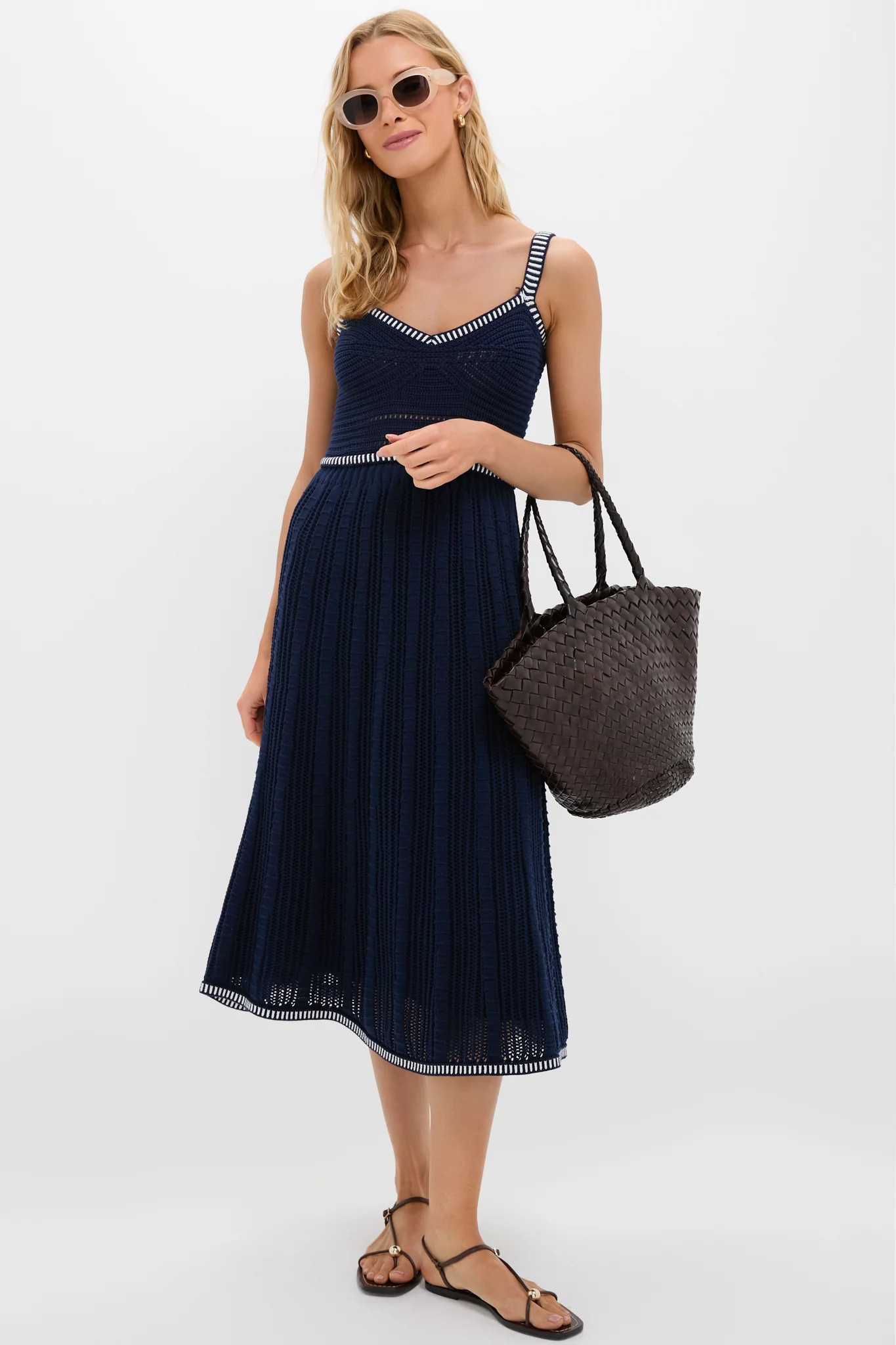 Navy with White Trim Knit Anne Dress | Tuckernuck (US)