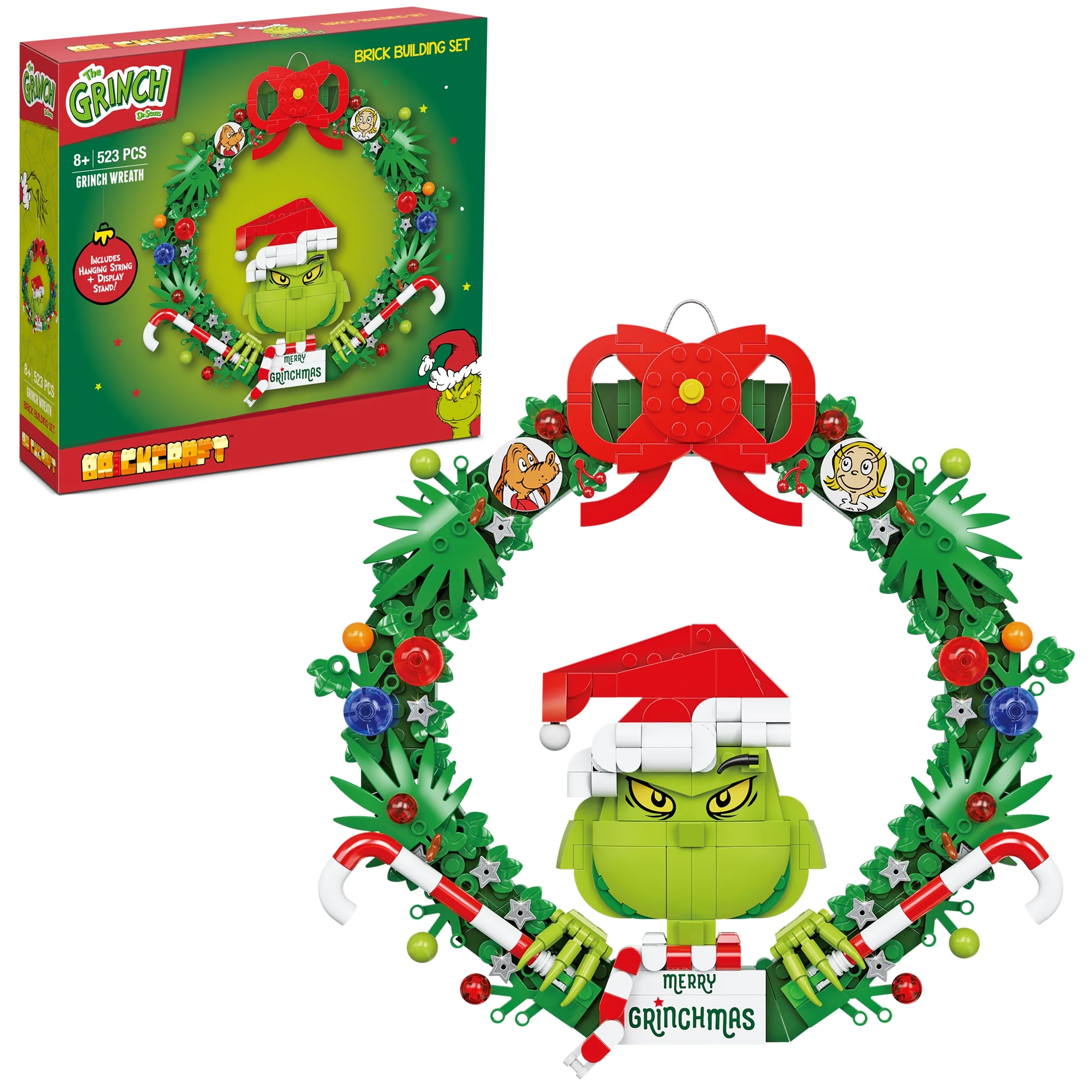 Brickcraft Grinch Wreath Brick Building Kit (523- Plastic Piece Set), Limited Edition Collectible... | Walmart (US)
