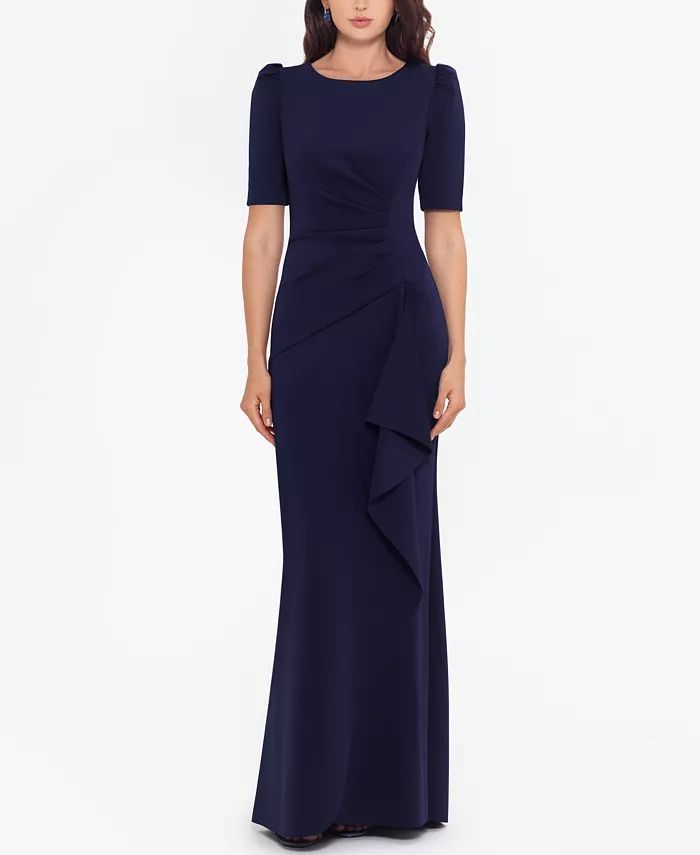 Ruched A-Line Gown | Macy's