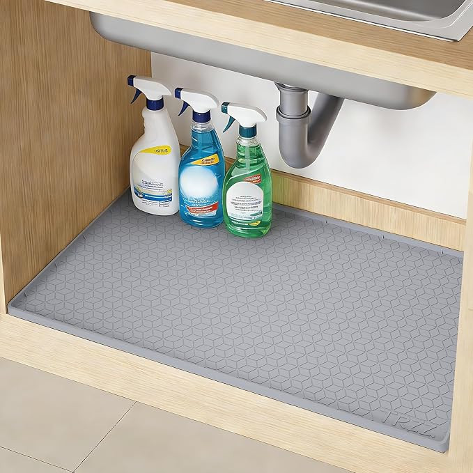 Silicone Waterproof Under Sink Mat 22" x 19", Drip Tray and Cabinet Liner for Kitchen and Bathroo... | Amazon (US)