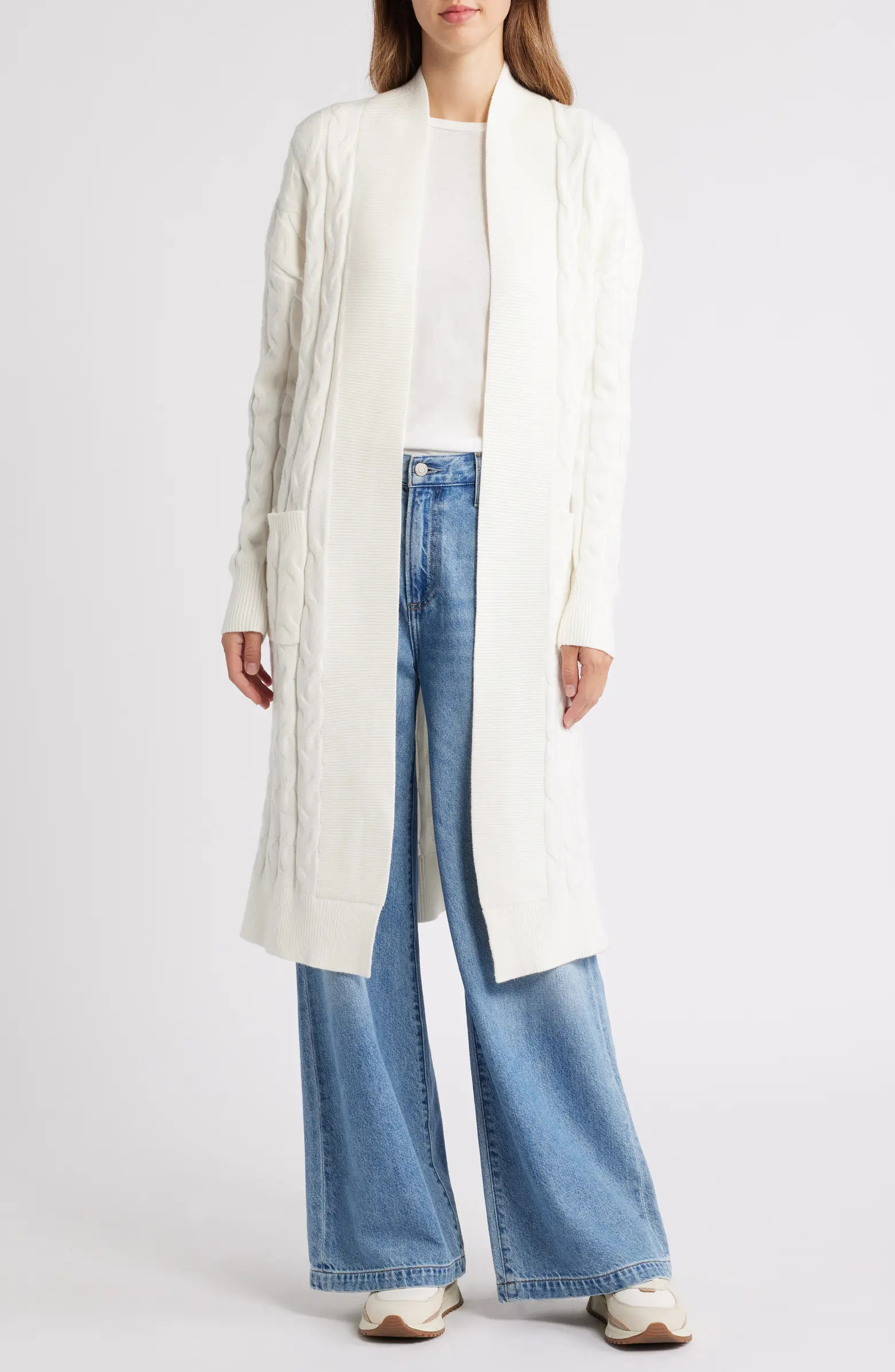 Longline Cable Stitch Cardigan | Nordstrom