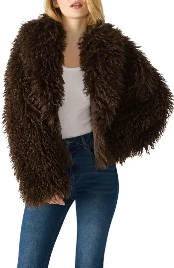 Steve Madden Inaya Faux Fur Jacket in Dark Espresso at Nordstrom Rack, Size X-Small | Nordstrom Rack