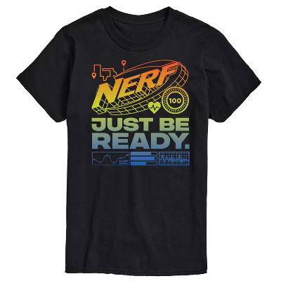 Men's NERF Just Be Ready Rainbow Gradient Logo Short Sleeve Graphic T-Shirt - Black - Large | Target