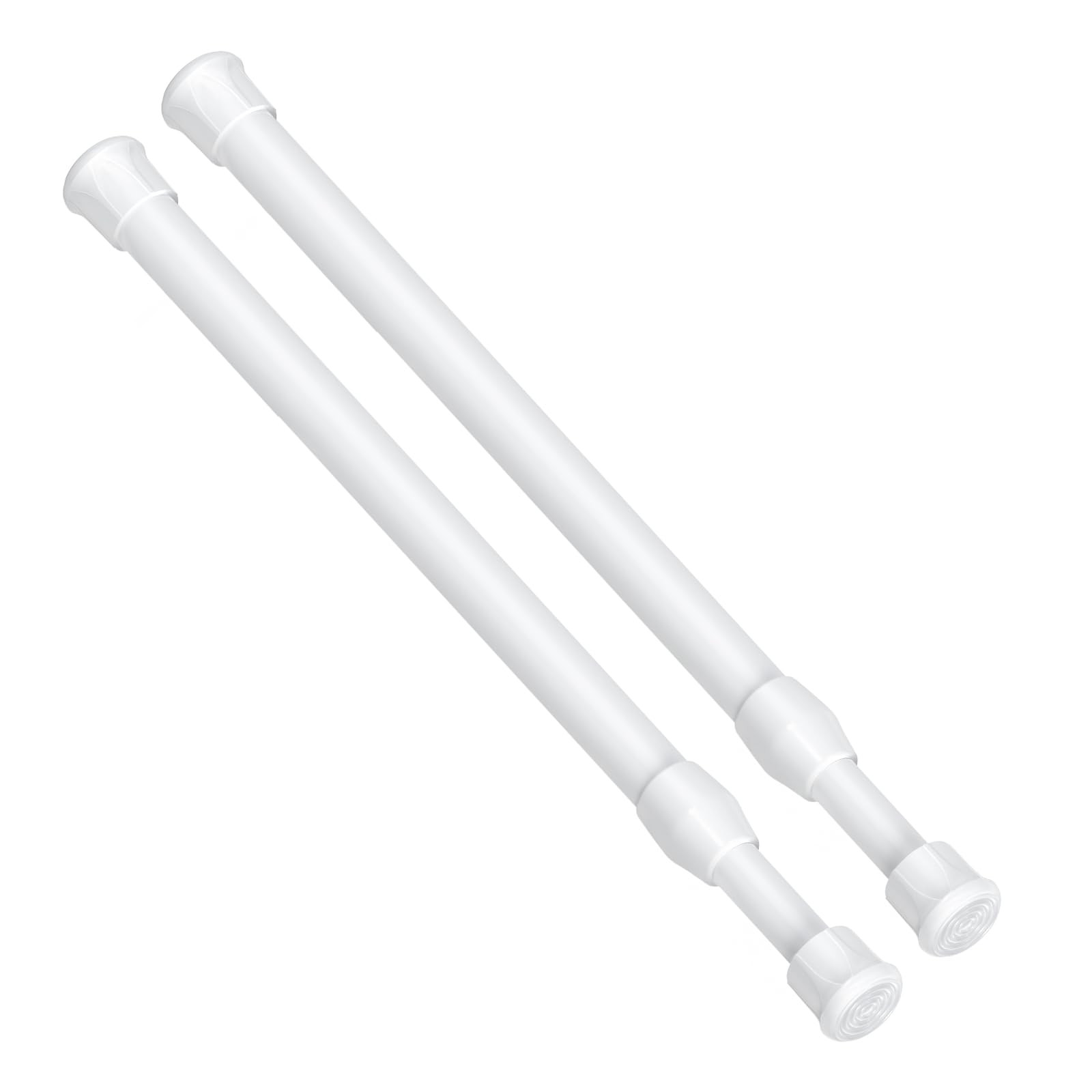 AIZESI Spring Tension Curtain Rods Short Tension Rod (White,12" to 19"-2Pcs) | Amazon (US)