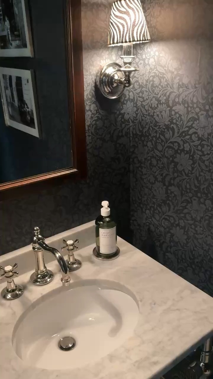 The dish under the hand soap in the powder bath is just a coaster! Exact ones are from Pottery Barn and no longer sold but linked some similar options for you

#LTKHome