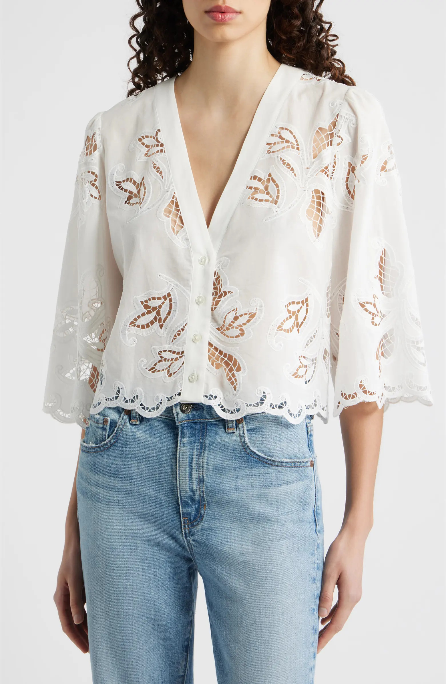 Floral Lace Button-Up Shirt | Nordstrom