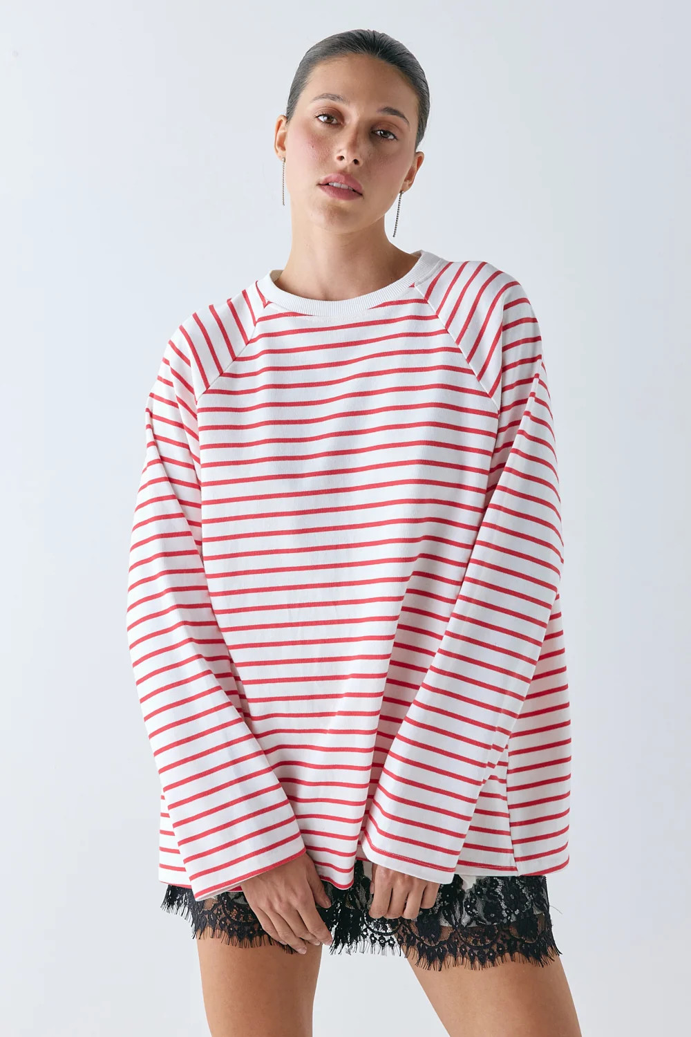 Blair Long Sleeve Tee Red Stripe | VRG Grl