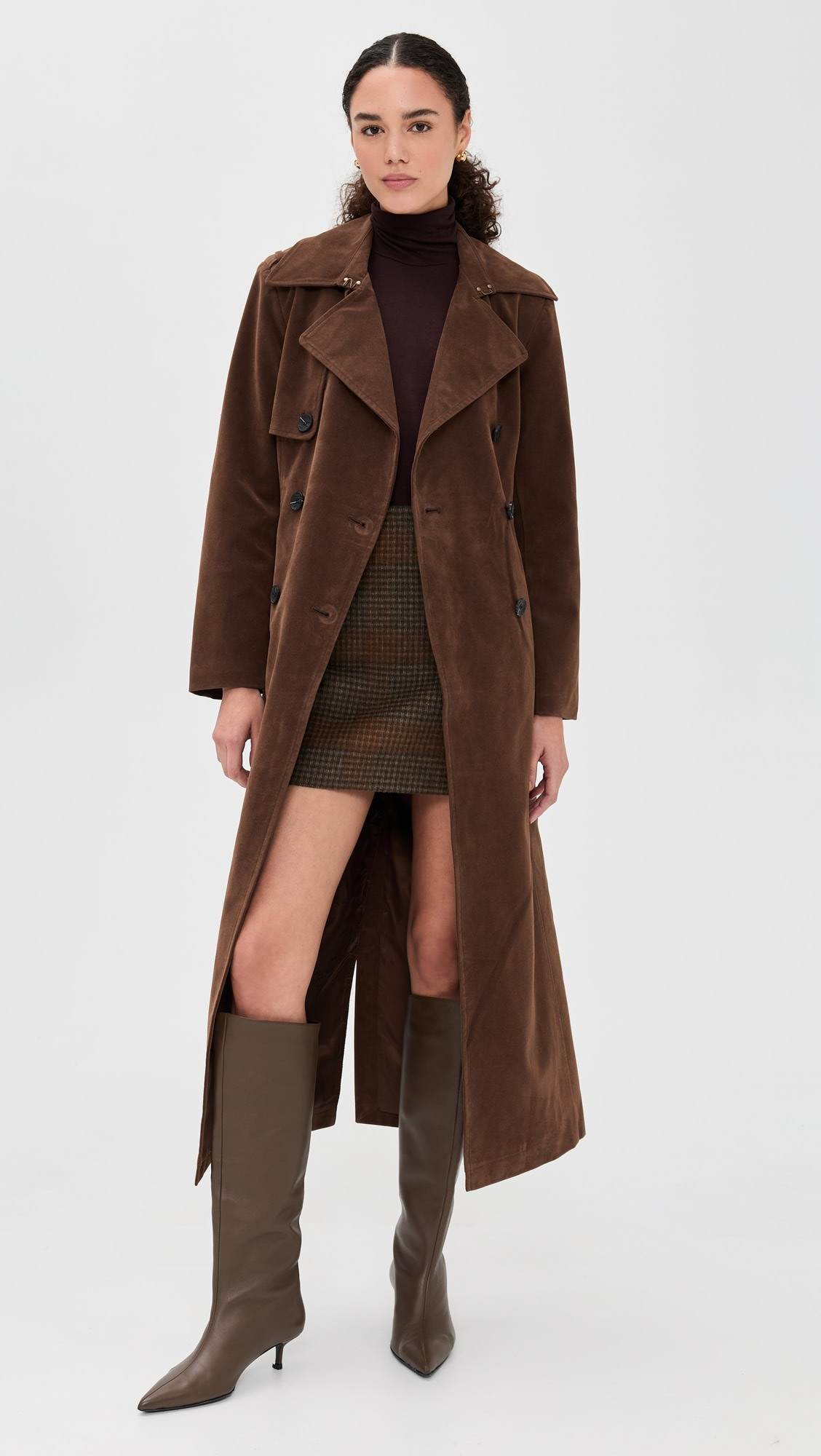 Faux Suede Maxi Trench Coat | Shopbop