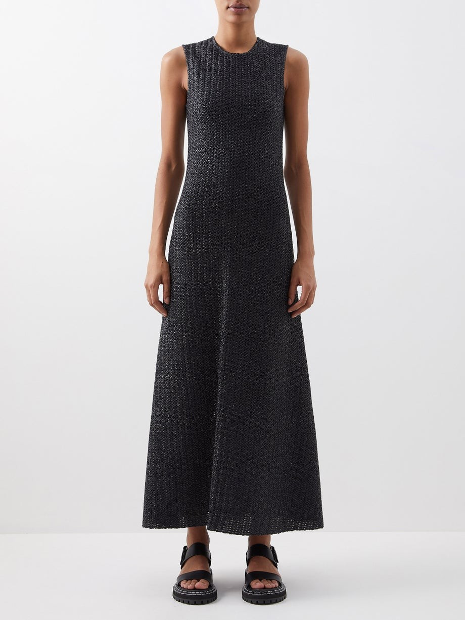 Sleeveless nylon-blend raffia shift dress | Raey | Matches (US)