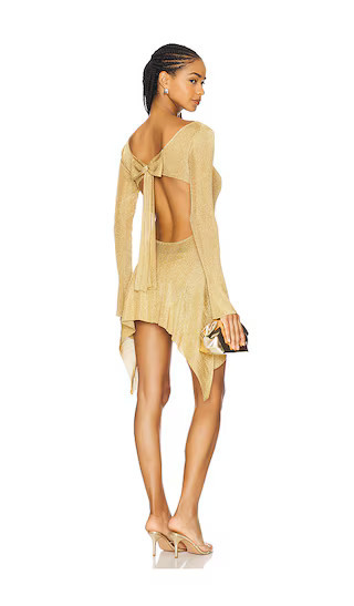 GUIZIO Rose Dress in Metallic Gold. - size XXS | Revolve Clothing (Global)