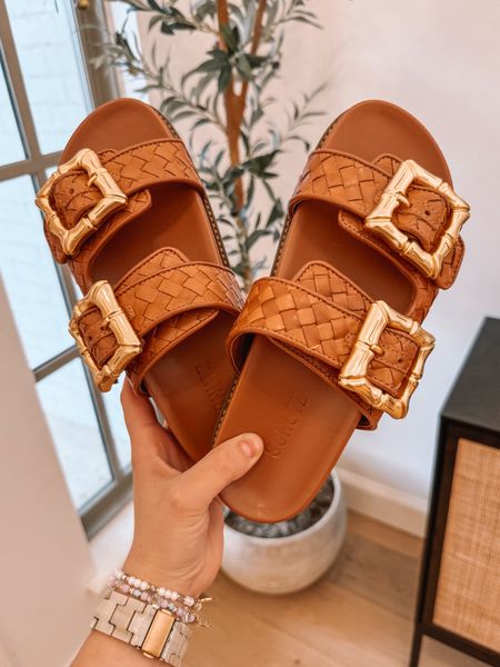 The most gorgeous Schutz gold buckle slide sandals! Comfort level is 10/10! 

#LTKSeasonal #LTKstyletip #LTKshoecrush