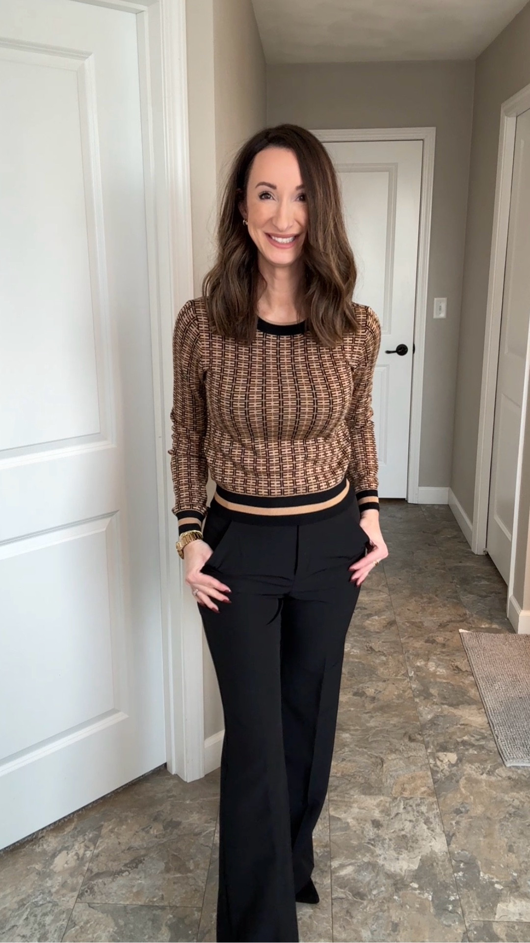 Wearing one of my favorite Express finds today. The pattern is so unique and black pants are the kind you can dress up or wear to work without thinking twice.

#LTKSaleAlert #LTKootd #LTKWorkwear