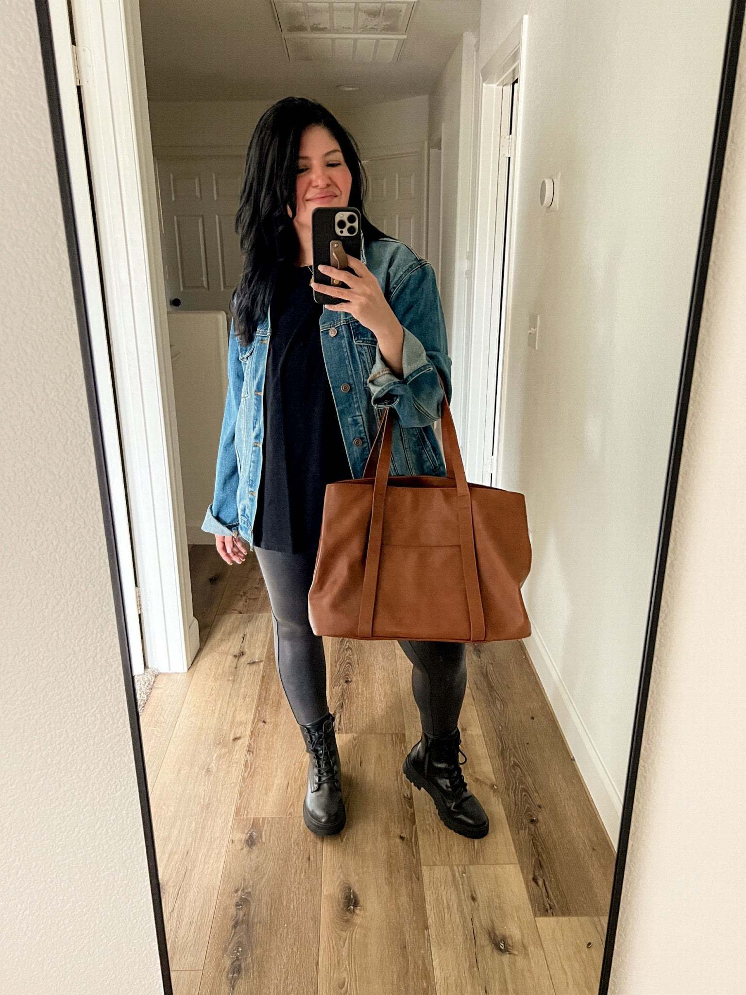 Wearing a large in the denim jacket , medium in the tee & xl in the spanx leggings 

xo, Sandroxxie by Sandra
www.sandroxxie.com | #sandroxxie

Spanx faux leather leggings, Walmart faux leather leggings, aerie tee, denim jacket, combat boots

#LTKSale #LTKSeasonal #LTKstyletip