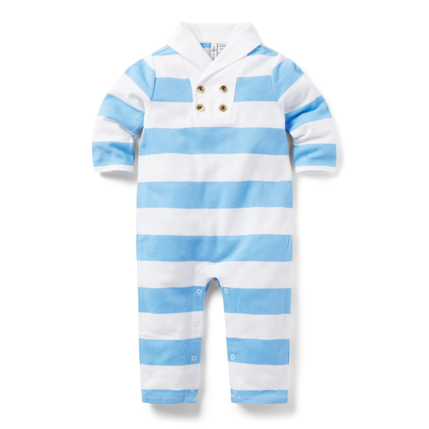 Baby Striped Shawl Collar One-Piece | Janie and Jack