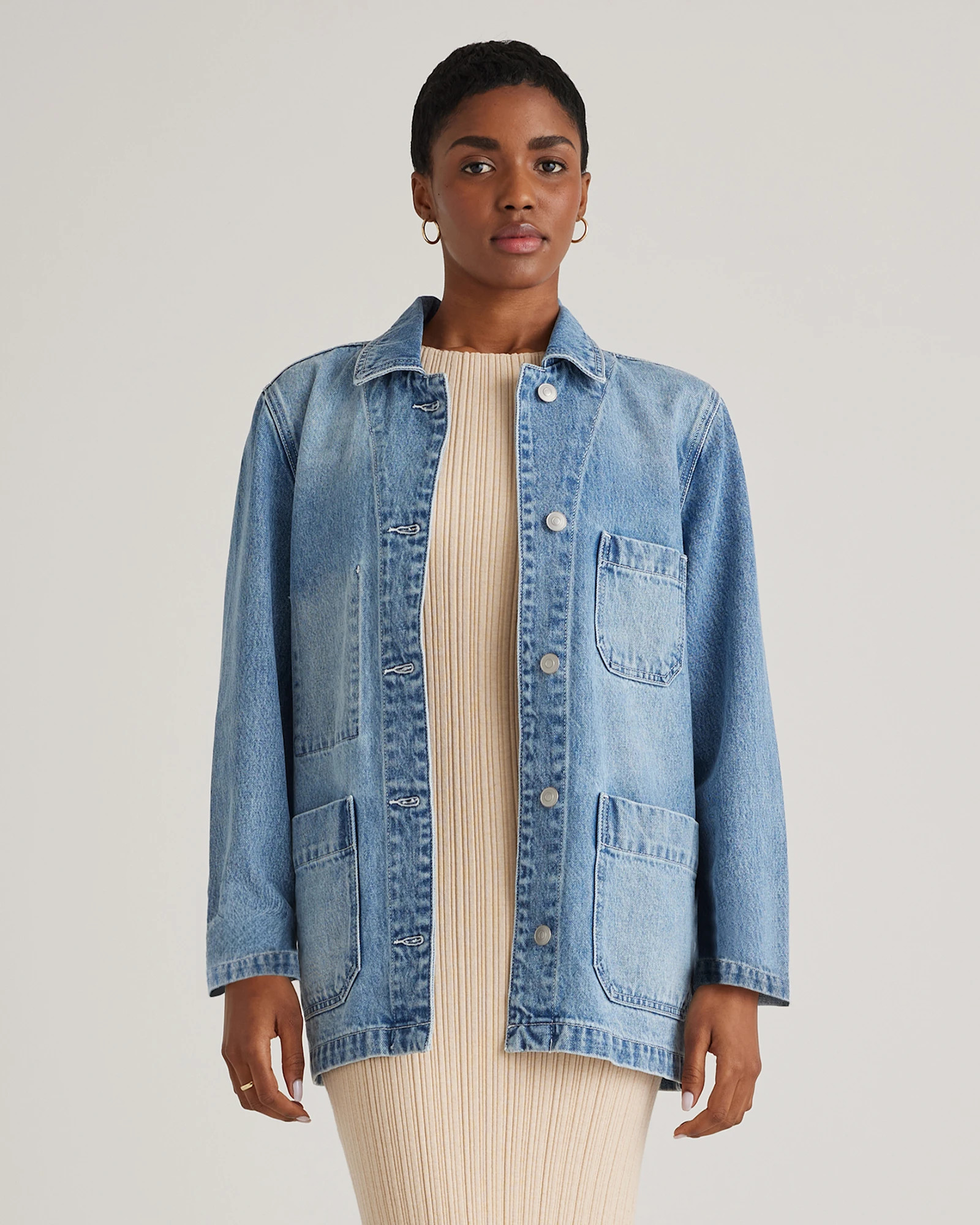 100% Organic Cotton Denim Chore Jacket | Quince