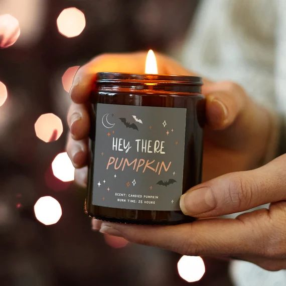 Hey There Pumpkin Halloween Decoration Candle | Etsy | Etsy (US)