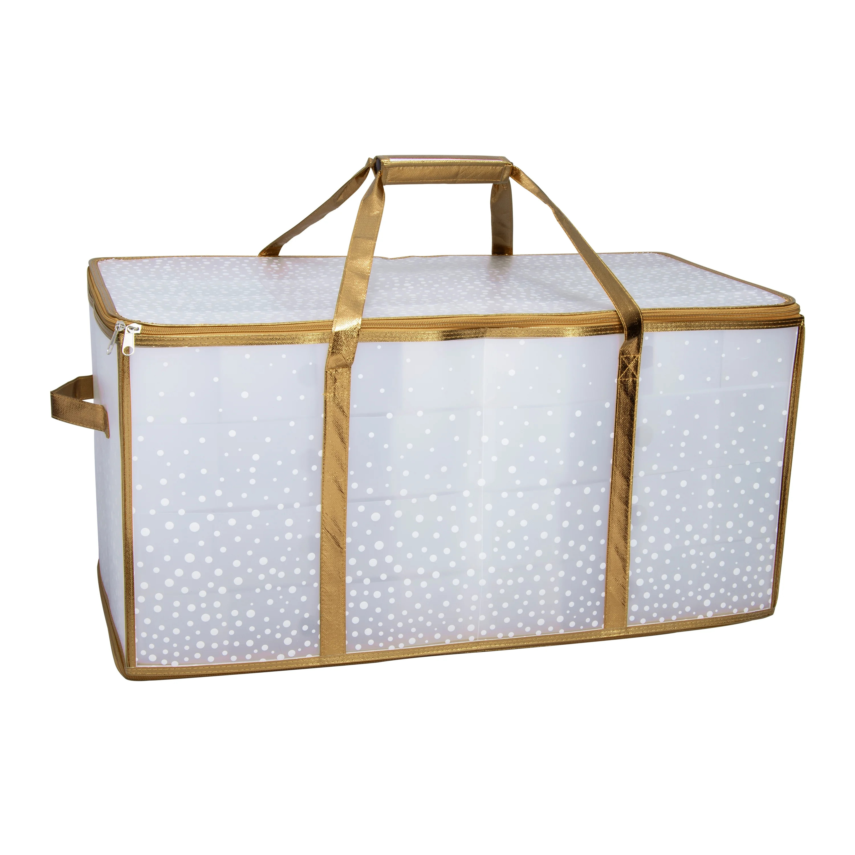 Simplify 128 Count Heavy Duty Ornament Storage Tote in Gold | Walmart (US)