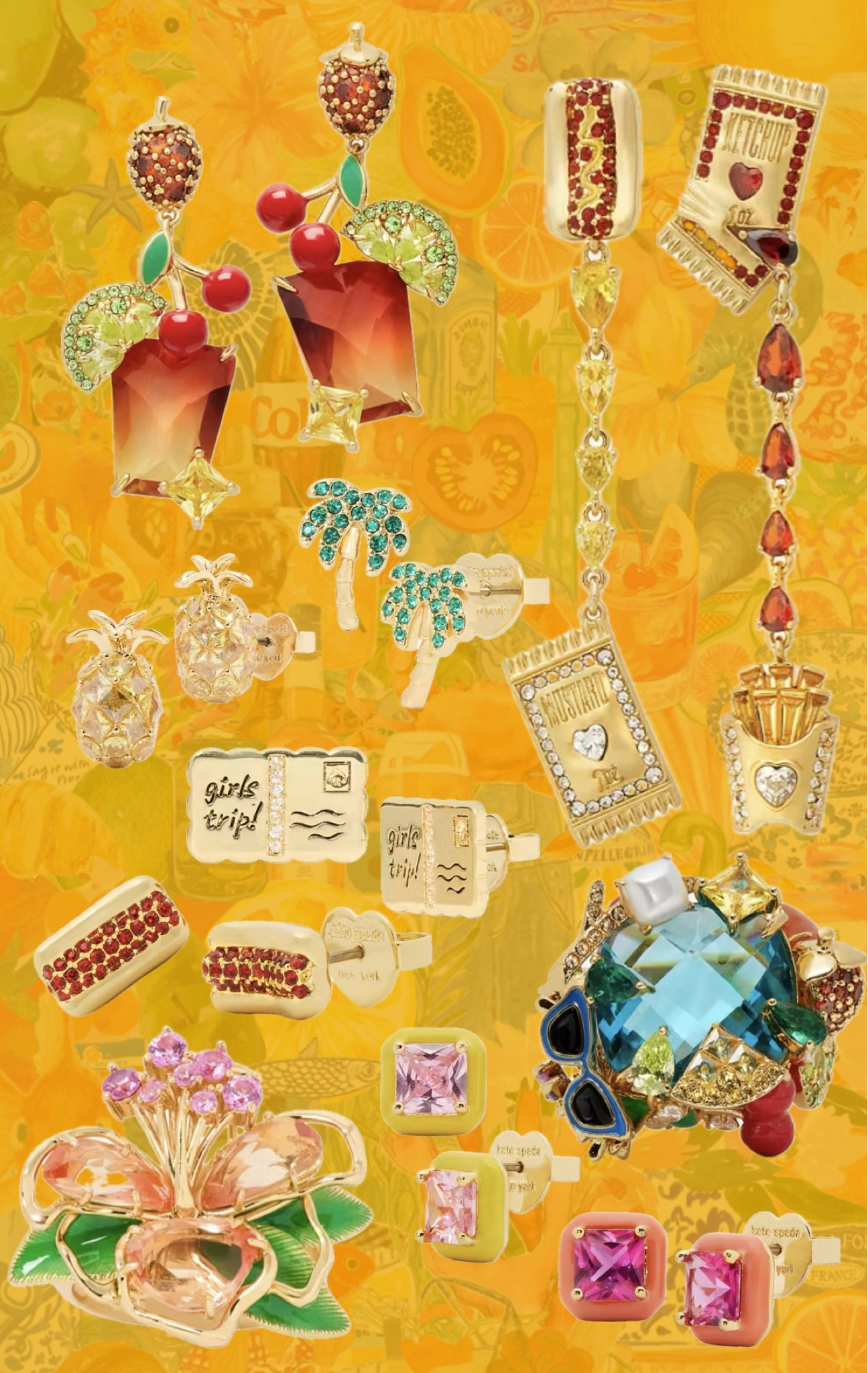 Mood board // vacation mode 🍹 
 Extra 30% off sale at Kate Spade ♠️ 

All of my favorite vacation-themed baubles

#LTKSaleAlert #LTKGiftGuide