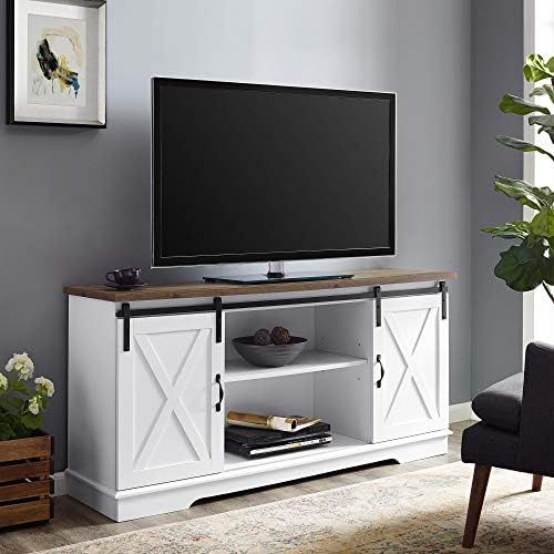 Walker Edison Richmond Modern Farmhouse Sliding Barn Door TV Stand for TVs up to 65 Inches, 58 In... | Amazon (US)