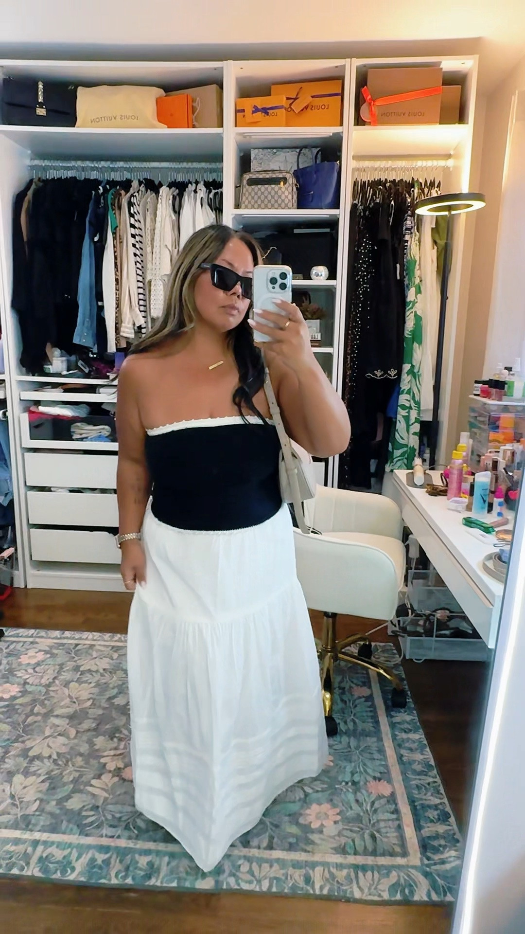 Easy A&F outfit of the day 🤍 Tube top + maxi skirt = my current favorite combo.

#abercrombie  #abercrombiestyle #polene #saintlaurent #petitefashion