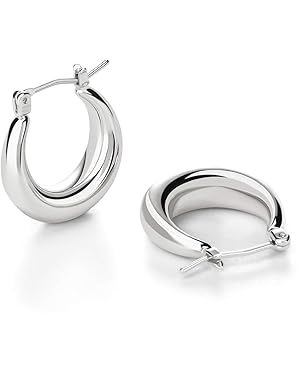 LILIE&WHITE Chunky Gold Hoop Earrings for Women Cute Fashion Hypoallergenic earrings Minimalist J... | Amazon (US)