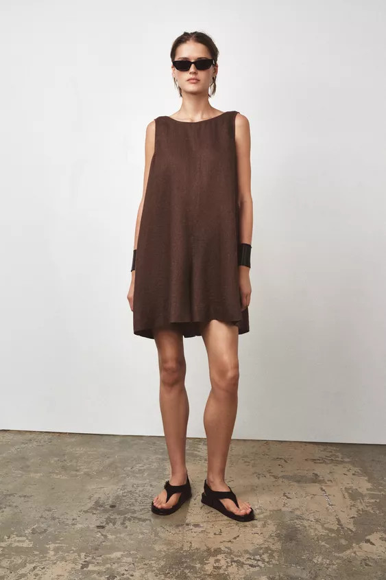 ZW COLLECTION 100% LINEN PLAYSUIT | Zara UK