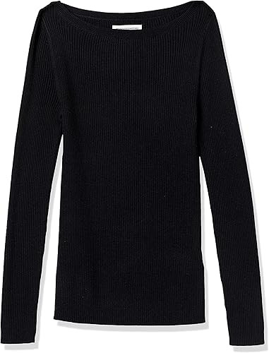 Amazon Essentials Women's Lightweight Ribbed Long-Sleeve Boat Neck Slim-Fit Sweater | Amazon (US)